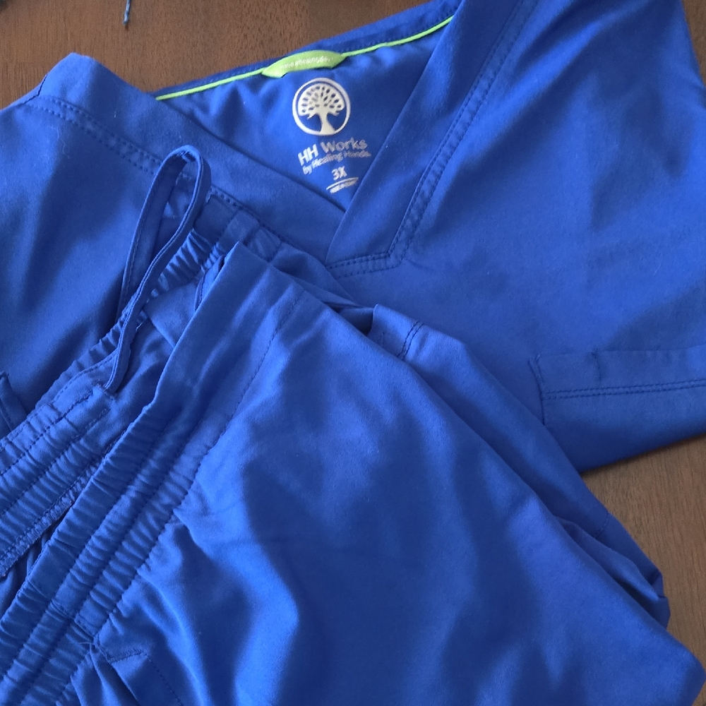 Healing Hands Royal Blue Scrub Top
